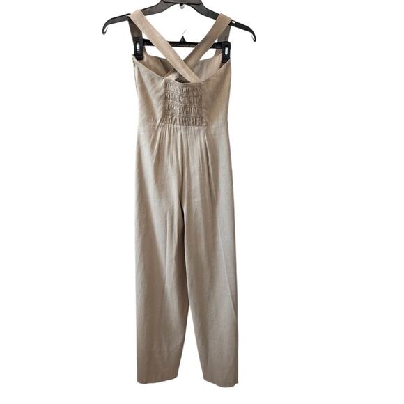 THEORY Tan Sleeveless Crossback Sleek Crunch One-Piece Jumpsuit 00 FALL VIBES - Picture 5 of 10
